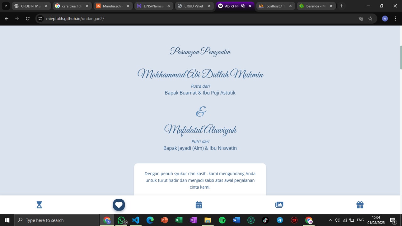 Screenshot Paket Undangan Nikah